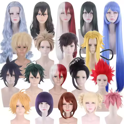 Synthetic Cosplay Wig Shoto Todoroki Shota Aizawa Tsuyu Asui Himiko Toga Heat Resistant Costume Part