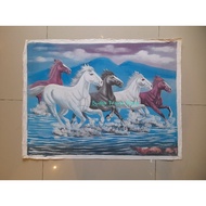 Painting of a Runa Horse 80x60 Symbol of Wealth Abundant Bringers of Fortune 7