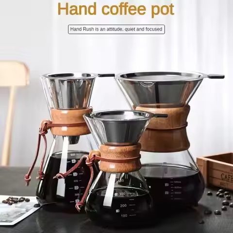 Manual Glass Coffee Pot Drip Brew Hot Brew Coffee Pot The Barista Pours The Drip CoffeePot on The Co