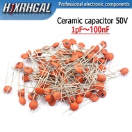100PCS ceramic capacitor 50V 1pF-100nF 1pF 5pF 10pF 18pF 27pF 68pF 100pF 220pF 470pF 680pF 1nF 10nF 