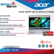 ACER SWIFT GO 14 SFG14-41-R3ZM (14 FHD IPS / R7-7730U /16GB OB/512GB GEN4 SSD /AMD RADEON / W11 + HN
