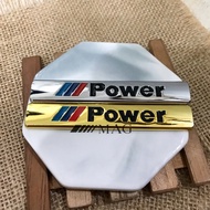 M3 Power Aluminum Emblem 3D Sticker Plate BMW Emblem - Gold