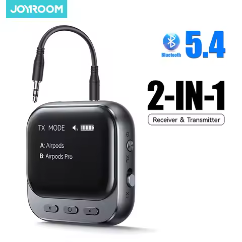 Joyroom Car Bluetooth 5.4 Receiver Transmitter 2-IN-1 AUX Car Bluetooth Adapter With LED Display TX/
