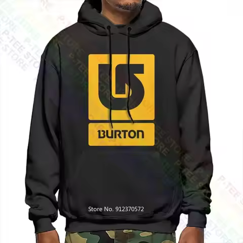 Burton Logo Vertical Snowboard Skate Surf Hoodie Sweatshirts Streetwear Hip Hop Hoodies