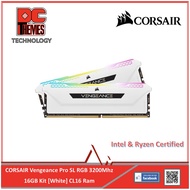 CORSAIR VENGEANCE RGB PRO SL 16GB (2x8GB) DDR4 3200Mhz C16  Memory - White [CMH16GX4M2E3200C16W]