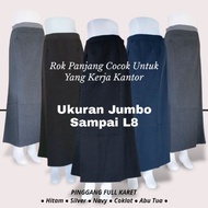 Formal Muslim Women's Work Skirt College Model A Office Black Rubber Office Skirt Jumbo Length M - L