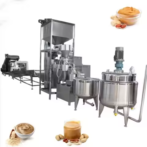 Peanut Butter Production Line Sesame Tahini Production Line Groundnut Butter Maker Machine Peanut Bu