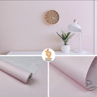 Wallpaper Sticker Dinding Premium 10m x 45cm Polos Warna Pink Serat