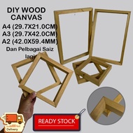DIY Wooden Frame / Canvas Frame / Photo Frame - Solid Wood - All sizes Available - Frame Kayu - Cust