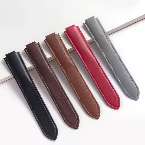 8x14 9x16 11x18 12x20 14x22mm Leather Strap Replacement Cartier Strap Blue Balloon Convex Foldover B