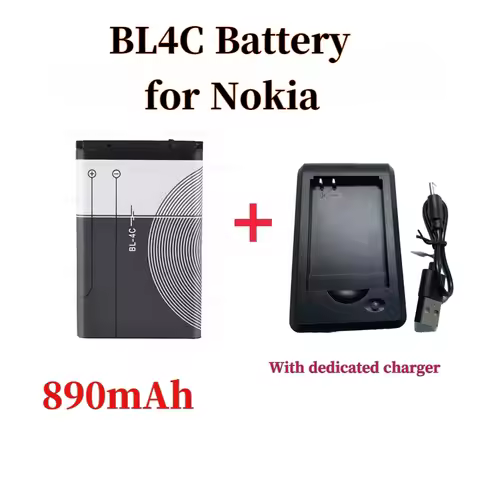 BL-4C Battery 890mAh Bl4c Rechargeable Lithium-ion Batteries for Nokia 6100 6125 6136 6170 6300 6301