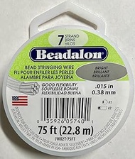 7 Strand Bead Stringing Wire Bright .015 in / 0.38 mm, 75 ft / 22.8 m