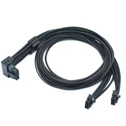 16AWG for Corsair Type 5 RMX Shift Series PSUs Microfit PCI-e 2 x 8 pin to 90 Degree 12VHPWR 16Pin S