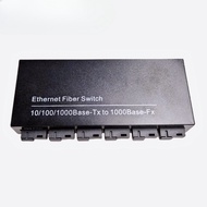 Media Converter Gigabit Optical Dual Fiber 1310nm Switch 6 SC 2 RJ45 6 FO 2LAN Ethernet Switch 1.25G