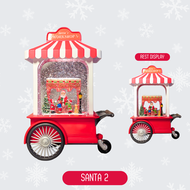 Christmas 2024 Snow Water Lantern Tricycle Design Carousel Music Box with USB Cord Included