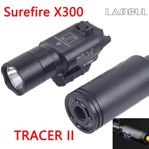 Airsoft Tracer Surefire X300 X400 Flashlight Tactical LED Light Fit 20mm Rail Unit Spit 14mm CCW/10m