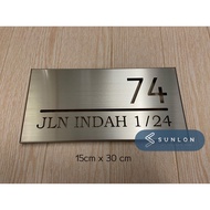 门派定制 Outdoor modern house number plate 1.5mm stainless steel 304 with customised
