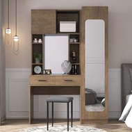 Carpenter - 定制梳妝枱連衣櫃組合櫃現代簡約帶全身鏡多功能收納櫃化妝枱120CM（單門衣櫃組合）