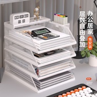 A3A4 Desktop Folder Metal Folder Office Storage Rack Iron Multi-Layer Folder Bookend Folder A3A4 Des