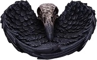 Nemesis Now Edgar Allen Poe's Nevermore Raven Skull Trinket Holder Jewellery Dish, Black, 17cm