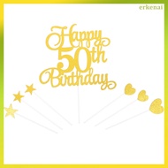 10pcs Number Cake Topper: Happy 50th Birthday Cupcake Toppers Cupcake Picks Cake Decorations For 50t