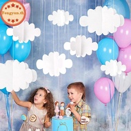 FENGYUN 16Pcs 3D Cloud Decorations White Hanging Clouds For Ceiling Cloud Party Decorations Cloud Or