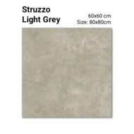 Granit merk COVE tipe Struzzo Light Grey UK 60x60cm &amp; 80x80cm untuk lantai atau dinding warna Abu Muda motif marmer random permukaan glossy kualitas pertama 