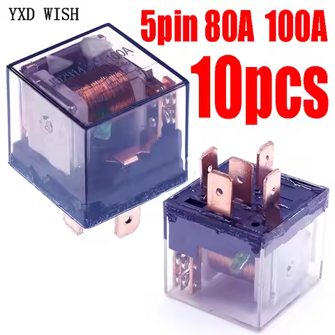 10PCS Waterproof Automotive Relay 12V 100A 5Pin SPDT Car Control Device Car Relays DC 24V 48V High C