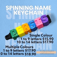 Personalised Keychain/ Customised Name Keychain/ Name Tag (Spinning Name Keychain)