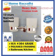 SUS304 Stainless Steel Double Cup Tumbler Holder Wall Mounted Toothbrush Holder Modena Bathroom Twin