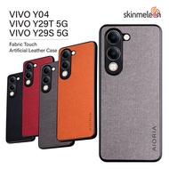 SKINMELEON VIVO Y04 / Y29T 5G / Y29S 5G Casing Fabric Touch PU Leather Case Camera Protection Cover