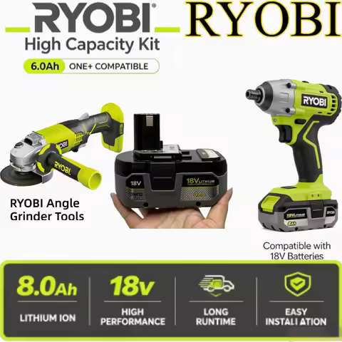 Ryobi Battery 18V 6.0Ah P109 P107 Rechargeable Spare Battery For Ryobi One+ Cordless Power Drill Gri