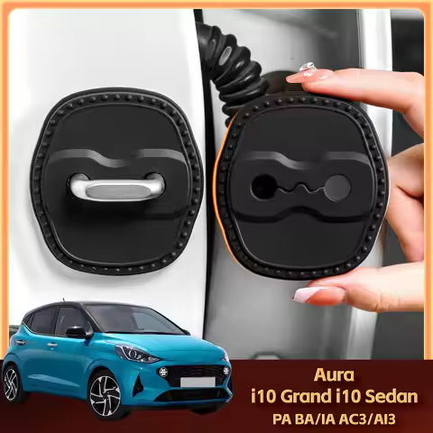 2/4Pcs Silicone Car Door Lock Cover Protective Decoration Case For Hyundai Aura/i10 Grand i10 Sedan 