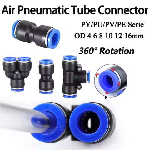 5/10pcs PY/PU/PV/PE Serie Pneumatic Fitting OD 4 6 8 10 12 16mmTube Connector Fittings Air Water Pip
