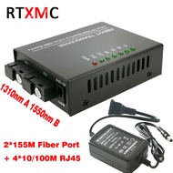 10/100Mbps Fast Ethernet Switch Convert 25KM Fiber Optical Media Converter Single RJ45 Fiber Switch