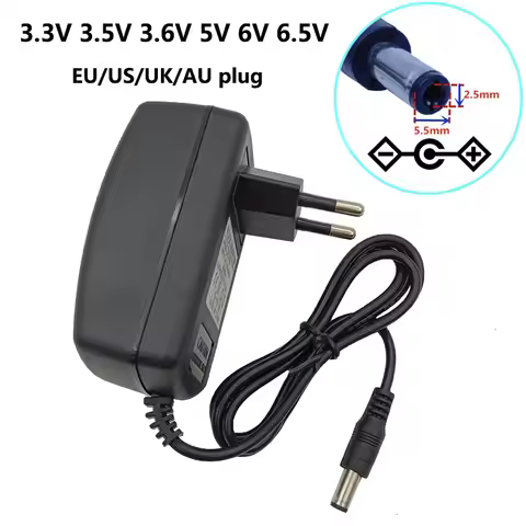 Universal Power Adapter 6.5V 3.6 Volt Transformer 3.3V 3.5V 3.6V AC DC 5V 6V 6.5V 3A Power Supply 6 