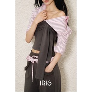 IRIS BOUTIQUE 26ss IRIS.2 IS31598-IP30958 Spring Petals Set เซ็ตดีไซน์เก๋ เสื้อเปิดไหล่ดีเทลผูกอก  ก