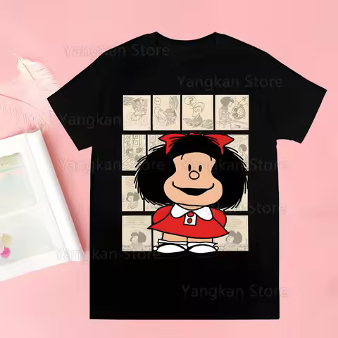 Mafalda T-Shirt Print Graphic T-Shirt 2025 Short Sleeve Top Women's Short Sleeve Summer T-shirt Prin