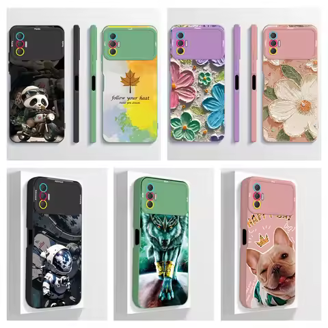 For Tecno Spark 8P Case Artistic Liquid Silicone Soft Shockproof Cover For Tecno Spark 8C Cases For 