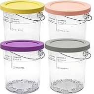 4 Pack Creami Deluxe Pints with 4 Lids, 24oz Creami Pints Compatible with NC500 NC501 NC501H NC501HB