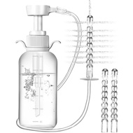 Pump Action Enema Bottle with Nozzle - Mobile Bidet Podusche for - Travel Enema Kit for Colon Cleans