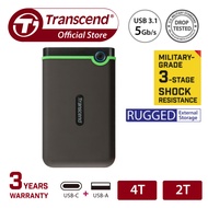 (Official Mall) Transcend StoreJet 25M3C External HDD Type-C Rugged (2TB/4TB)