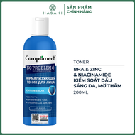 Toner Compliment BHA Kiềm Dầu Sáng Da 200ml No Problem BHA - ZinC - Niacinamide Hasaki Sản Phẩm Chín