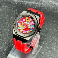 HUBSTORE 卡西歐 CASIO G-Shock GSHOCK 農家橡樹 皇家橡樹 八角行針 200米防水 紅色殼 黑色 紅色 花花 村上隆花花  GA2100 GA-2100 GA-2100VB