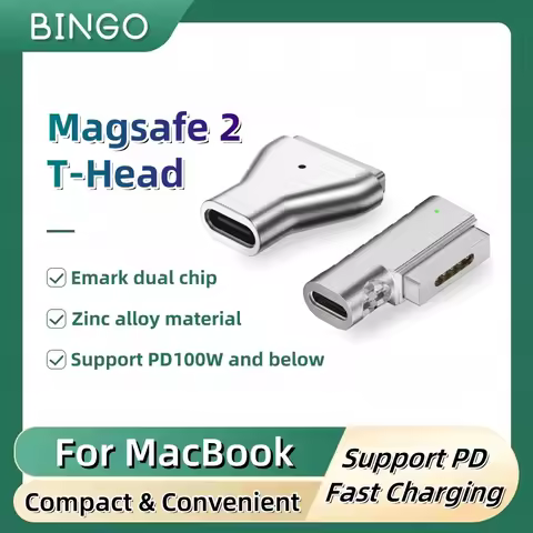 Type-C to Magsafe2 T,PD Fast Charging Magnetic Connector Converter,for MacBook Air/Pro 45W 60W 85W T