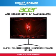 ACER NITRO KG240Y X1/23.8" IPS/1920x1080@200HZ FHD/250NITS(HDR 10)/1MS(VRB)/DP, HDMI/3Y ONSITE/UM.QX