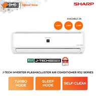 Sharp J-Tech Inverter Air Conditioner 1.0 HP 1.5 HP 2.0 HP AHXP10YMD AHXP13YMD AHXP18YMD Plasmacluster Technology Self-Clean 5 Star Rating Aircond AUX10YMD AUX13YMD AUX18YMD Aircond Penghawa Dingin