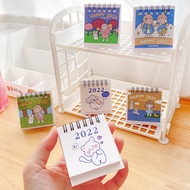 2022 Simple Mini Desk Calendar with Coil Foldable Deco Diary Planner