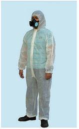 @安全防護@  PP-960 輕便防護衣 適用於化學物質處理  連身含帽不織布防塵衣/簡易型防護衣