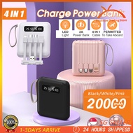 [SG Stock]4 in 1 Fast Charging Power Bank 20000 Mah Powerbank With Cable Macaron Power Bank 带线充电宝